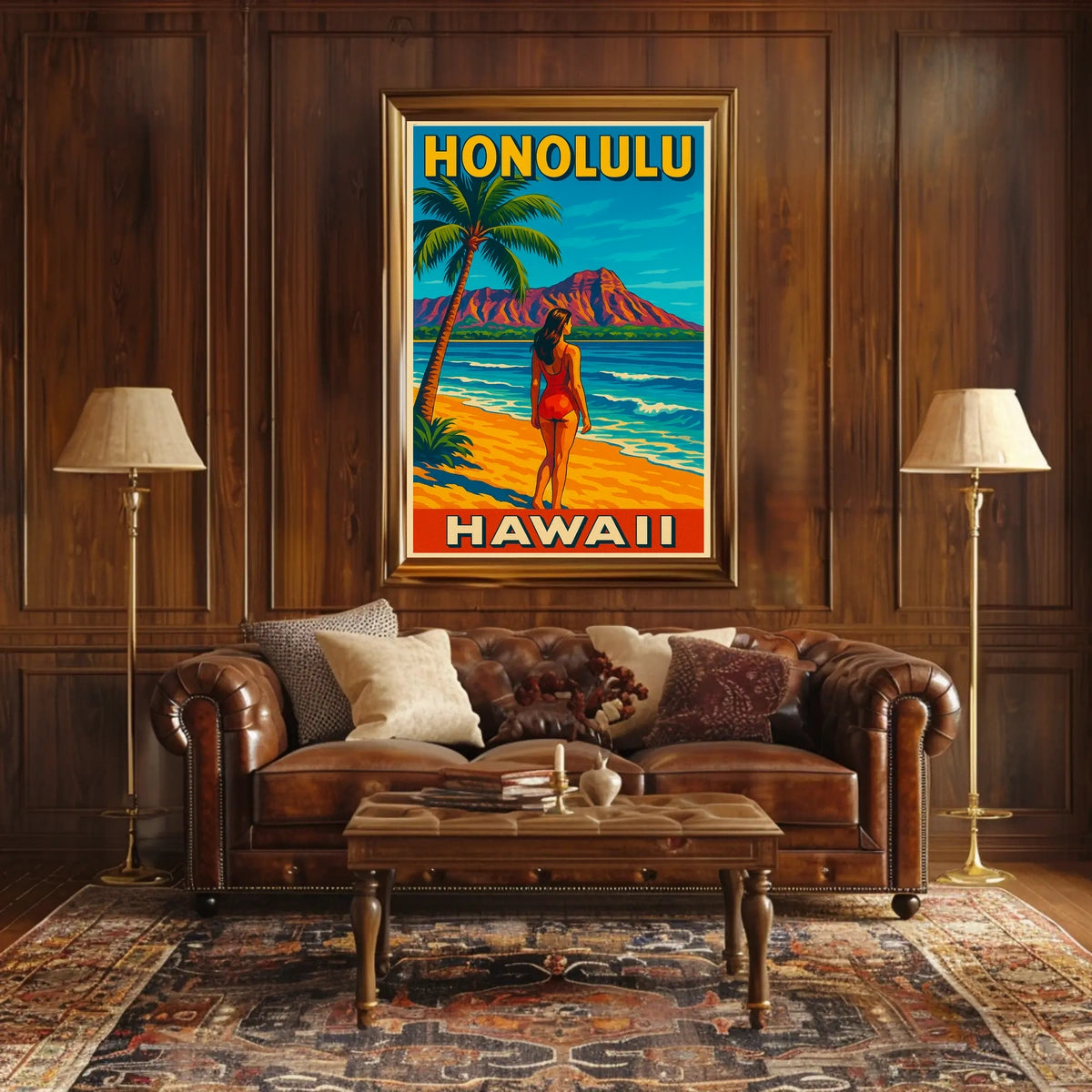 Honolulu Beach Escape Poster