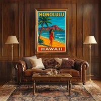 Honolulu Beach Escape Poster