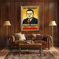 Herbert Hoover 31st President of the United States Inked Comic Style Poster