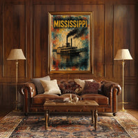 Mississippi Steamboat Journey Poster