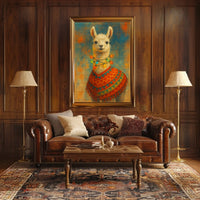 Festive Llama Portrait Poster