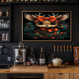 Festive Reindeer Illustration Poster