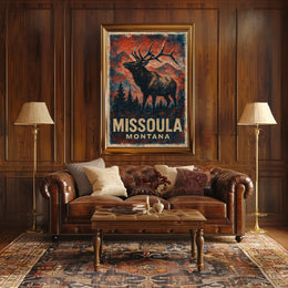 Missoula Montana Scenic Vintage Wanderlust Poster