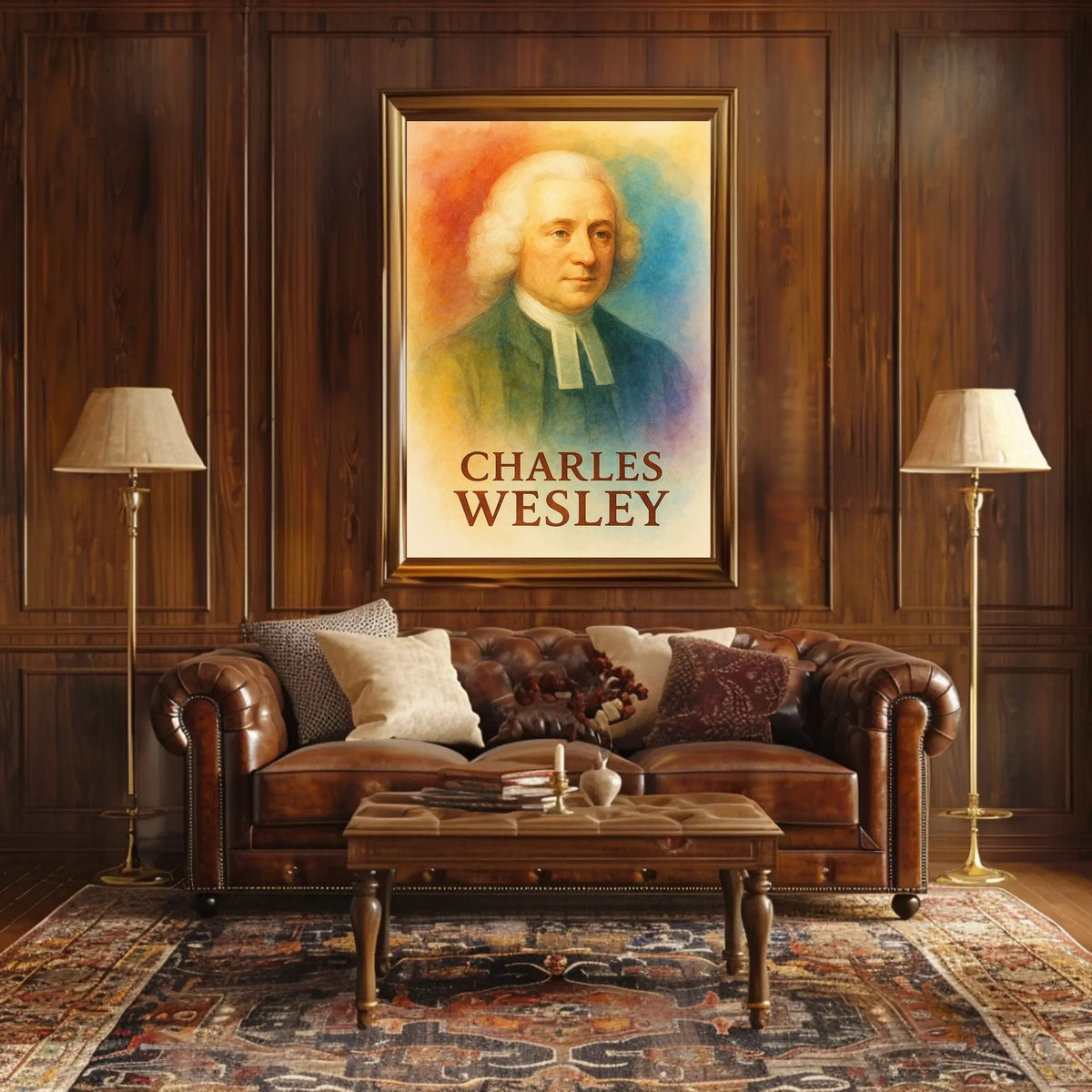 Charles Wesley Heritage Poster: Classic 18th-Century Portrait Art