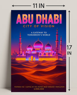 Abu Dhabi City of Vision Travel Poster