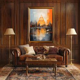 Abstract Cityscape With Pyramid Abstract Poster