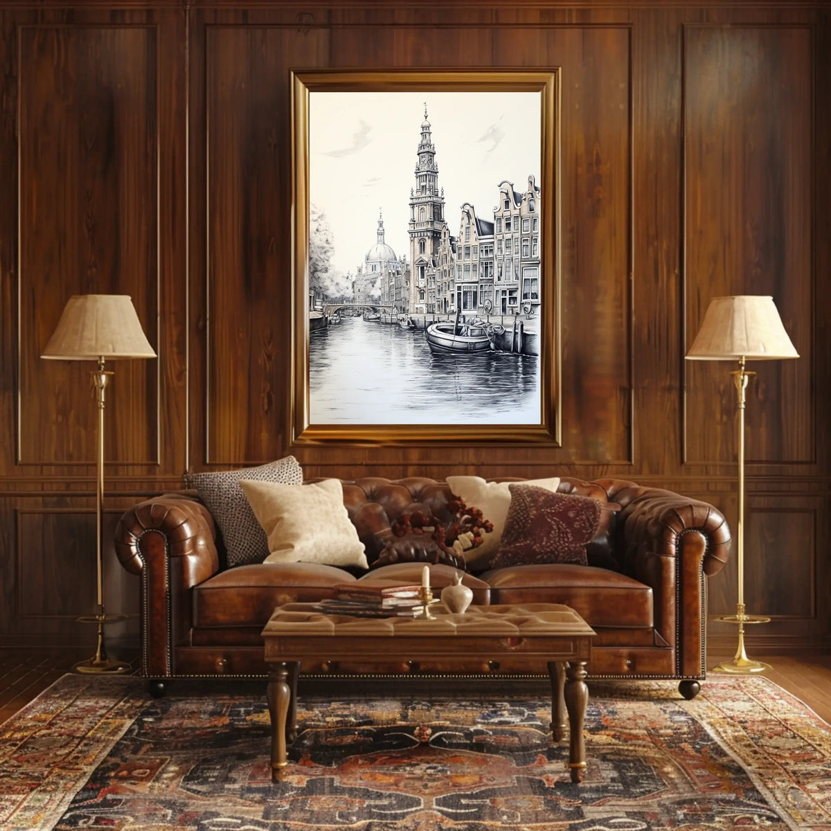 Amsterdam Canal Art Print European Travel Poster
