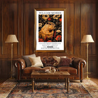 William Morris Exhibition with Capybara Artistic Poster