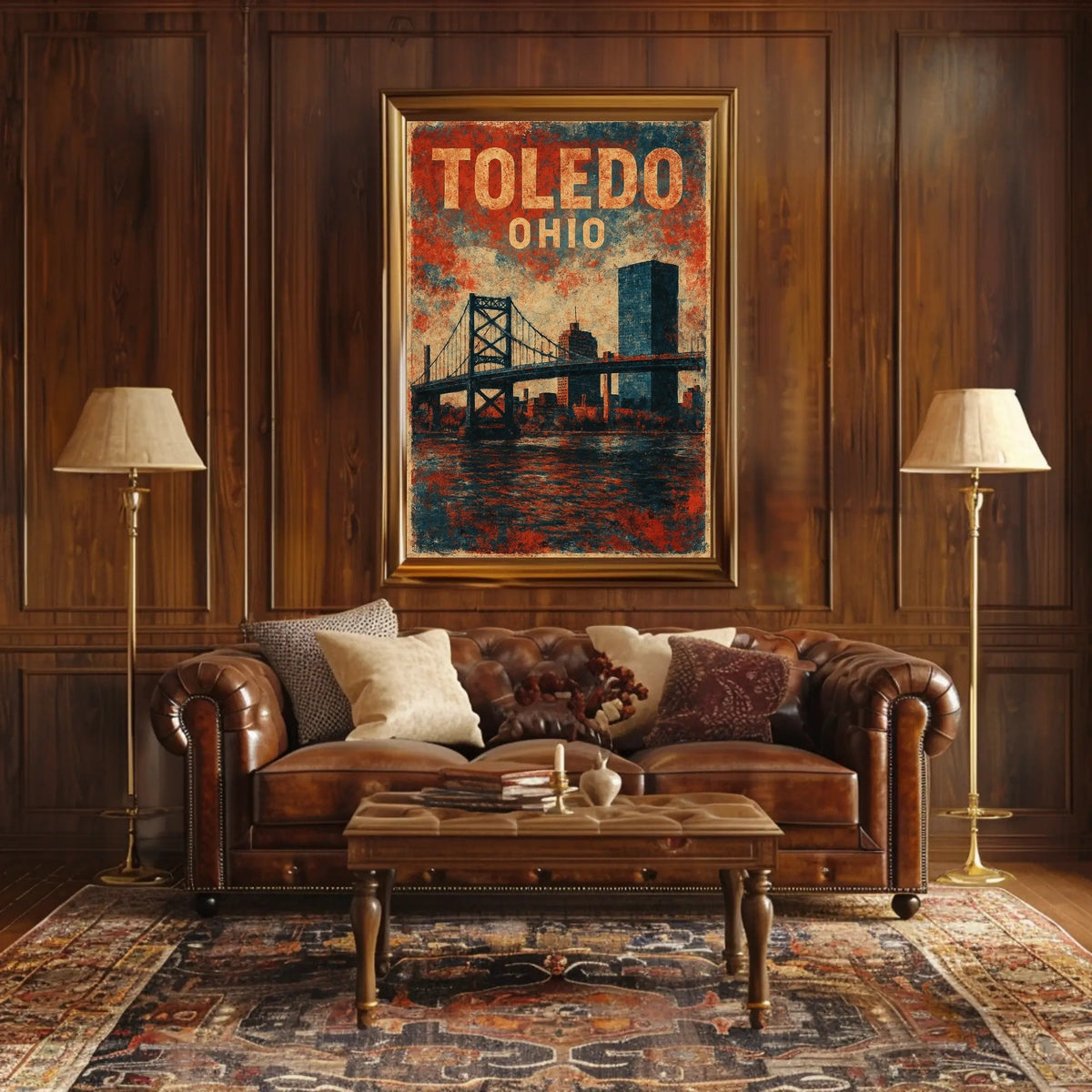 Toledo Ohio Cityscape Travel Photography Realism Urban Wanderlust Design Signature Poster