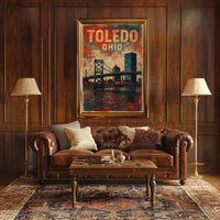 Toledo Ohio Cityscape Travel Photography Realism Urban Wanderlust Design Signature Poster