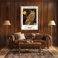 Elegant Owl Motif William Morris Artistic Poster