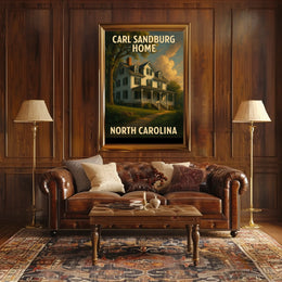 Carl Sandburg Home Vintage Scenic Travel Souvenir Poster