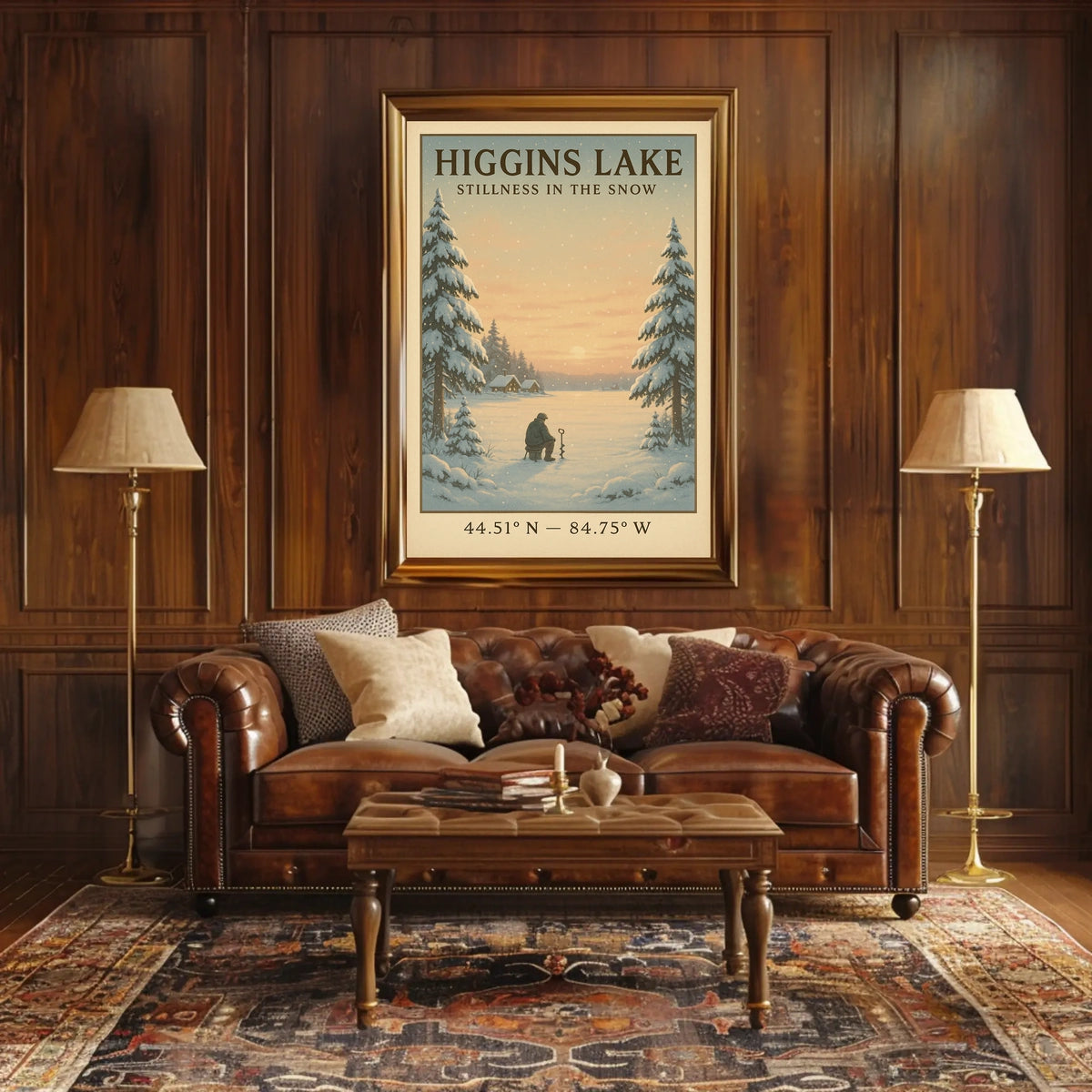 Higgins Lake Stillness in the Snow Poster