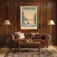 Higgins Lake Stillness in the Snow Poster