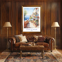 Côte d'Azur Watercolor Scenic Travel Poster PosterGoat