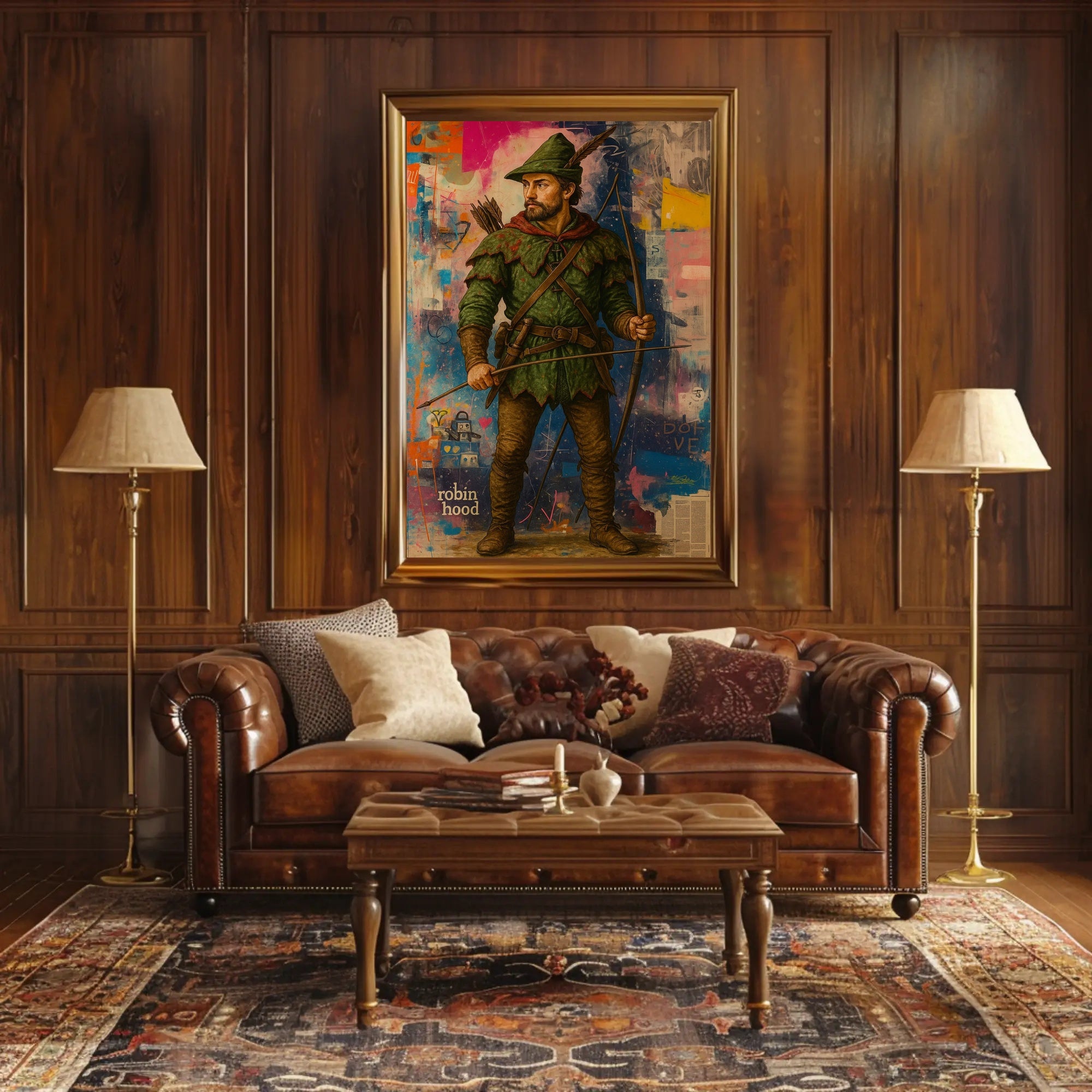 Robin Hood Meets Abstract Urban Pop Culture Poster