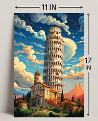 The Leaning Tower Of Pisa Artistic Poster PosterGoat