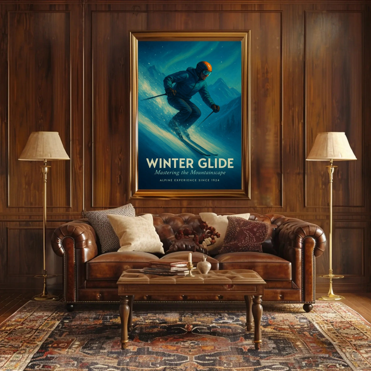 Winter Glide Mastering the Mountainscape Poster