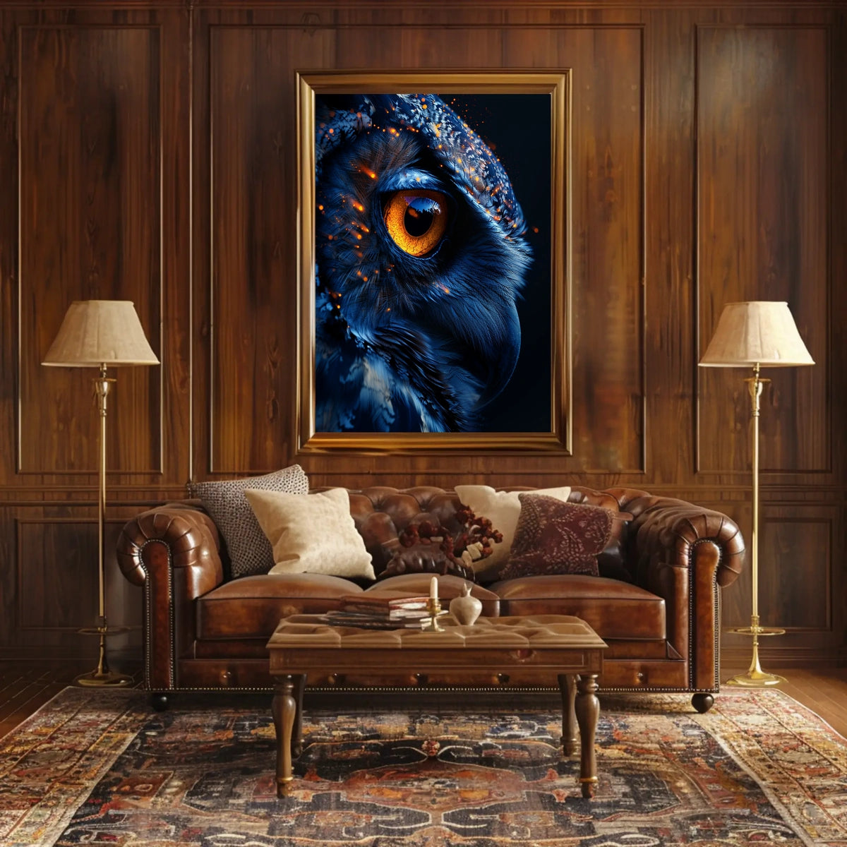 Mystical Owl Eye: Surreal Wildlife Art Poster