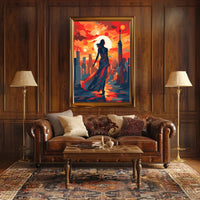Empowered Urban Explorer in Motion Artistic Poster