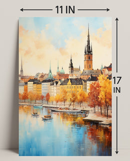 Autumn Reflections In A European Poster