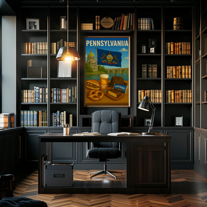 Pennsylvania Pretzel TastyKake Capitol Sandwich Travel Poster