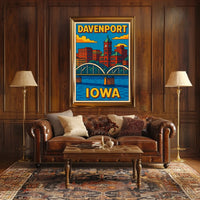 Davenport, Iowa A Vibrant Cityscape Poster