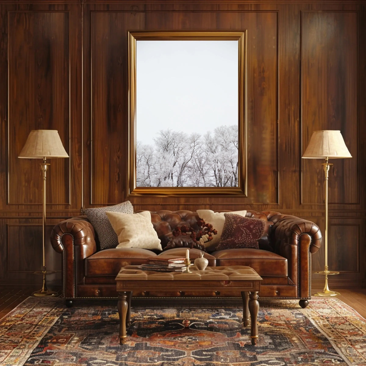 Serene Winter Landscape: Artistic and Minimalist Poster