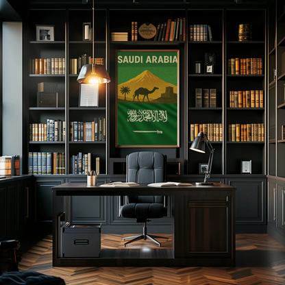 Saudi Arabian Vintage Design Cultural or Heritage Poster