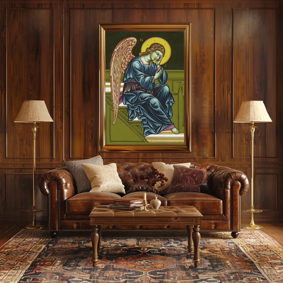 Contemplative Angelic Icon Poster