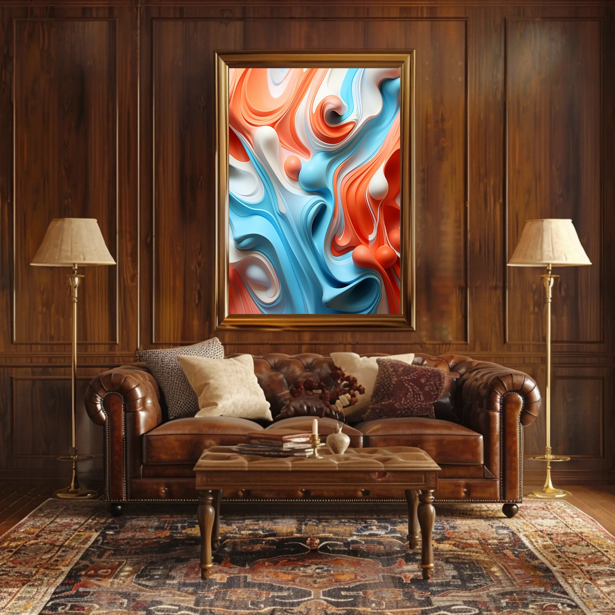 Abstract Waves Of Color Abstract Poster PosterGoat