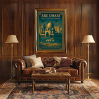 Abu Dhabi Oasis Where Tradition Meets Modernity Travel Poster