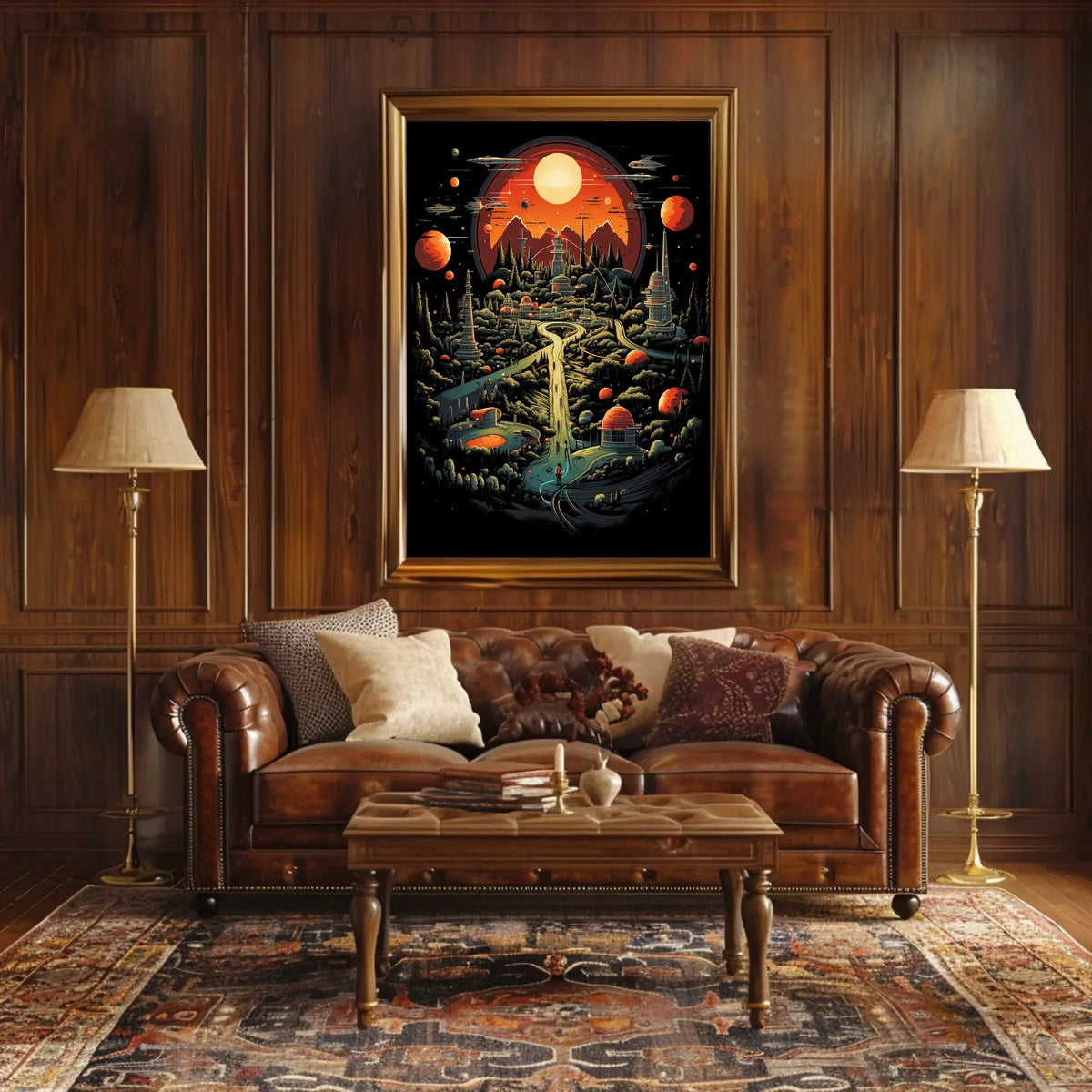 Futuristic Cosmic Landscape Poster