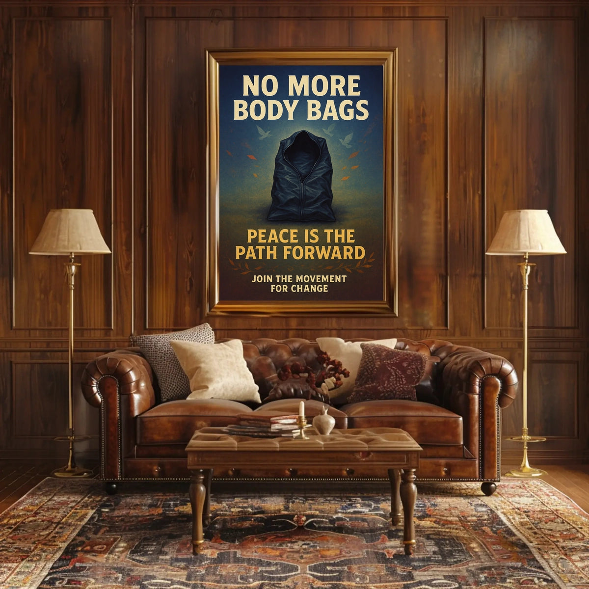 Peaceful Anti-War Poster: No More Body Bags