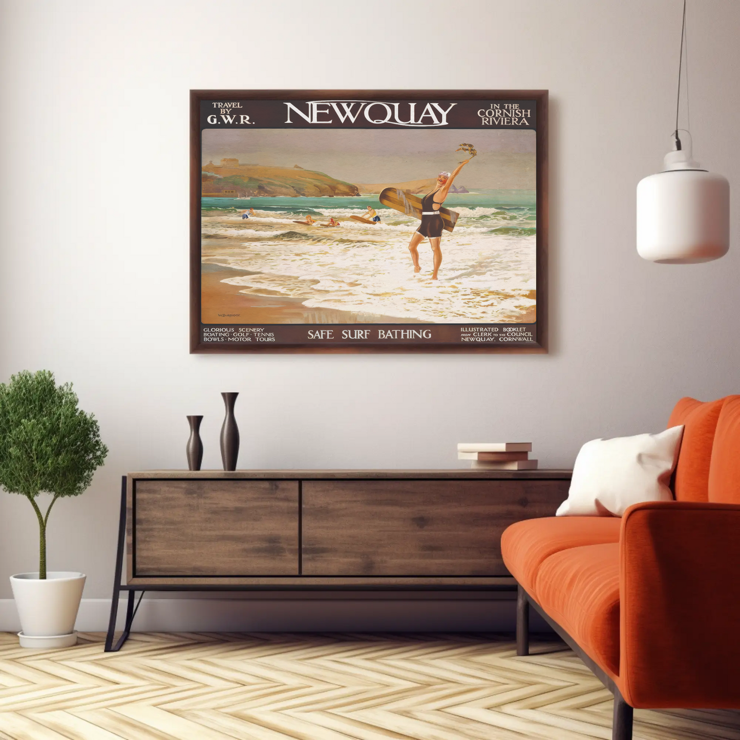 Newquay Cornish Riviera Travel Poster