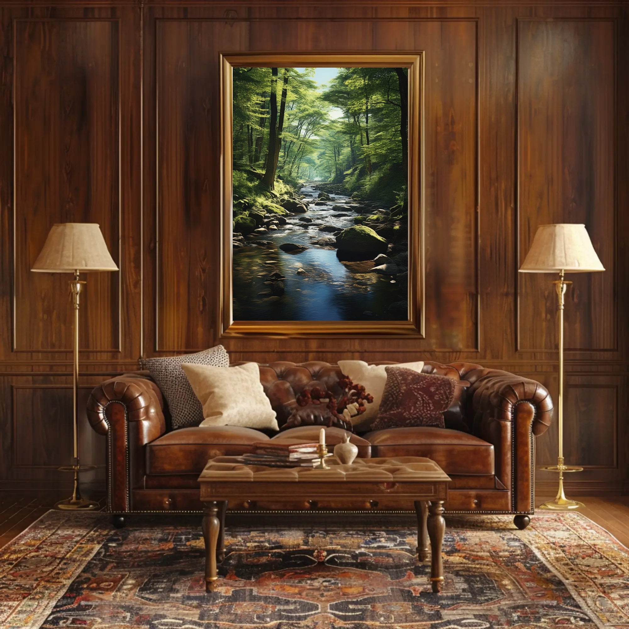 Tranquil Wilderness River Scene Poster: National Park Poster