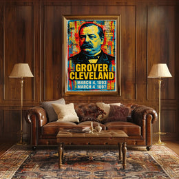 Grover Cleveland 24th President of the United States Street Art Mashup Poster