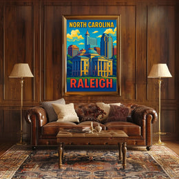 Raleigh, North Carolina Skyline Poster