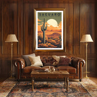 Saguaro National Park Desert Sunset Poster Print