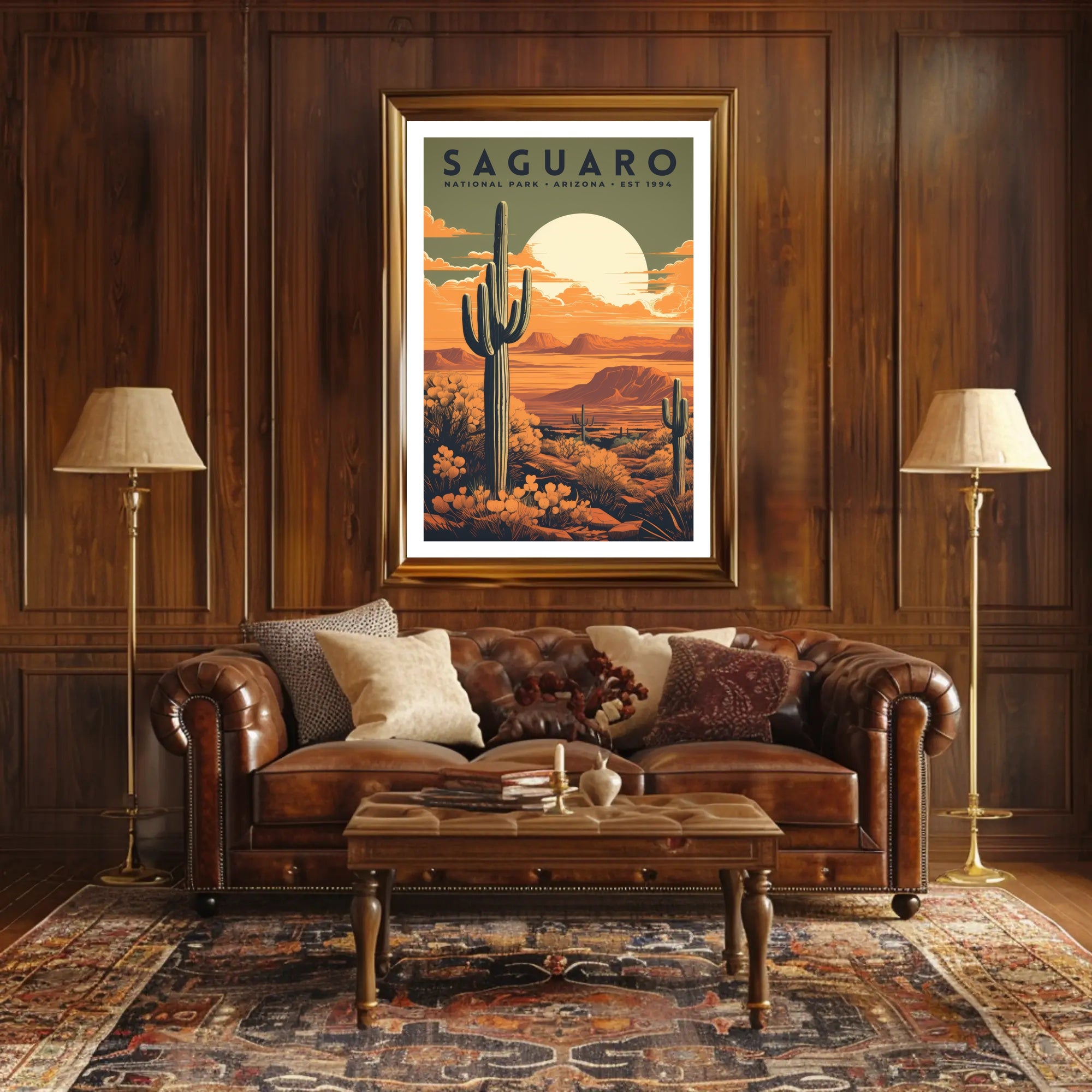 Saguaro National Park Desert Sunset Poster Print