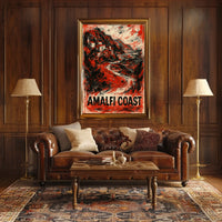 Amalfi Coast Poster Wall Art Print 18x24 Coastal Decor
