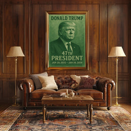 Donald Trump 47th President Scenic Landmark Portrait Patriotic Heritage Wall Art Modern Poster