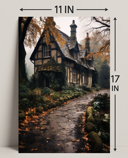 Enchanted Autumn Cottage Poster