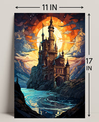Enchanted Castle At Sunset Poster