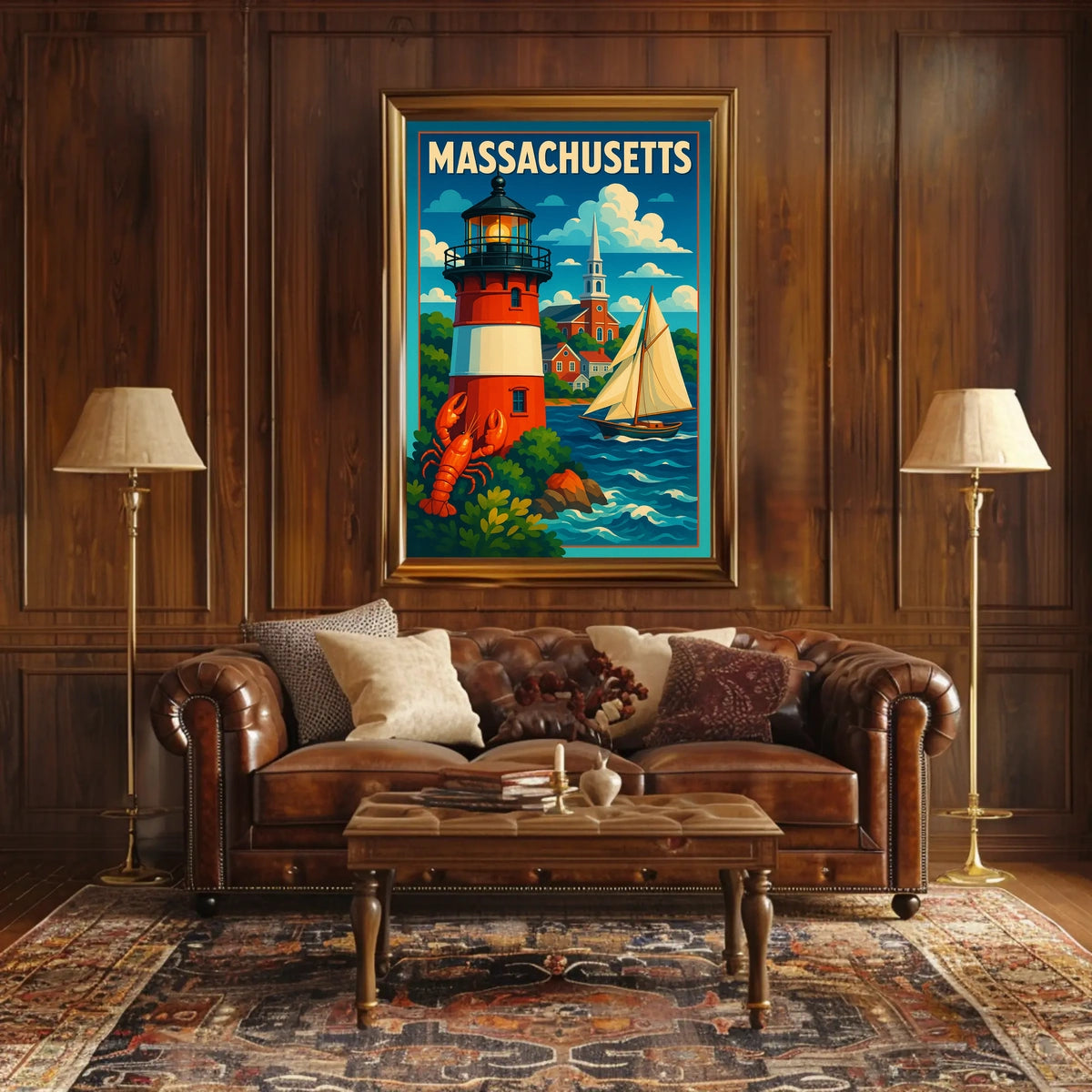 Massachusetts Coastal Charm Wanderlust Poster