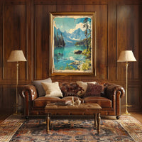 Serene Mountain Lake Travel Poster Landscape Print