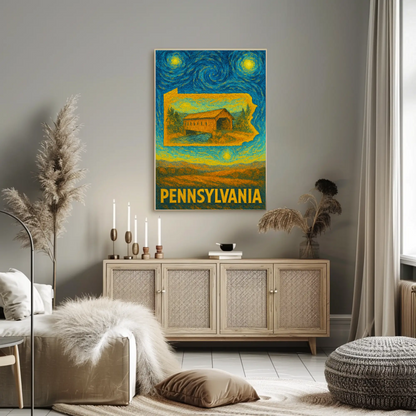 Pennsylvania Starry Night Poster