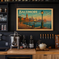 Charm City Harbor Travel Poster Art Print