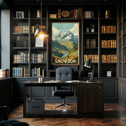 Snowdon Mountain Landscape Travel Poster