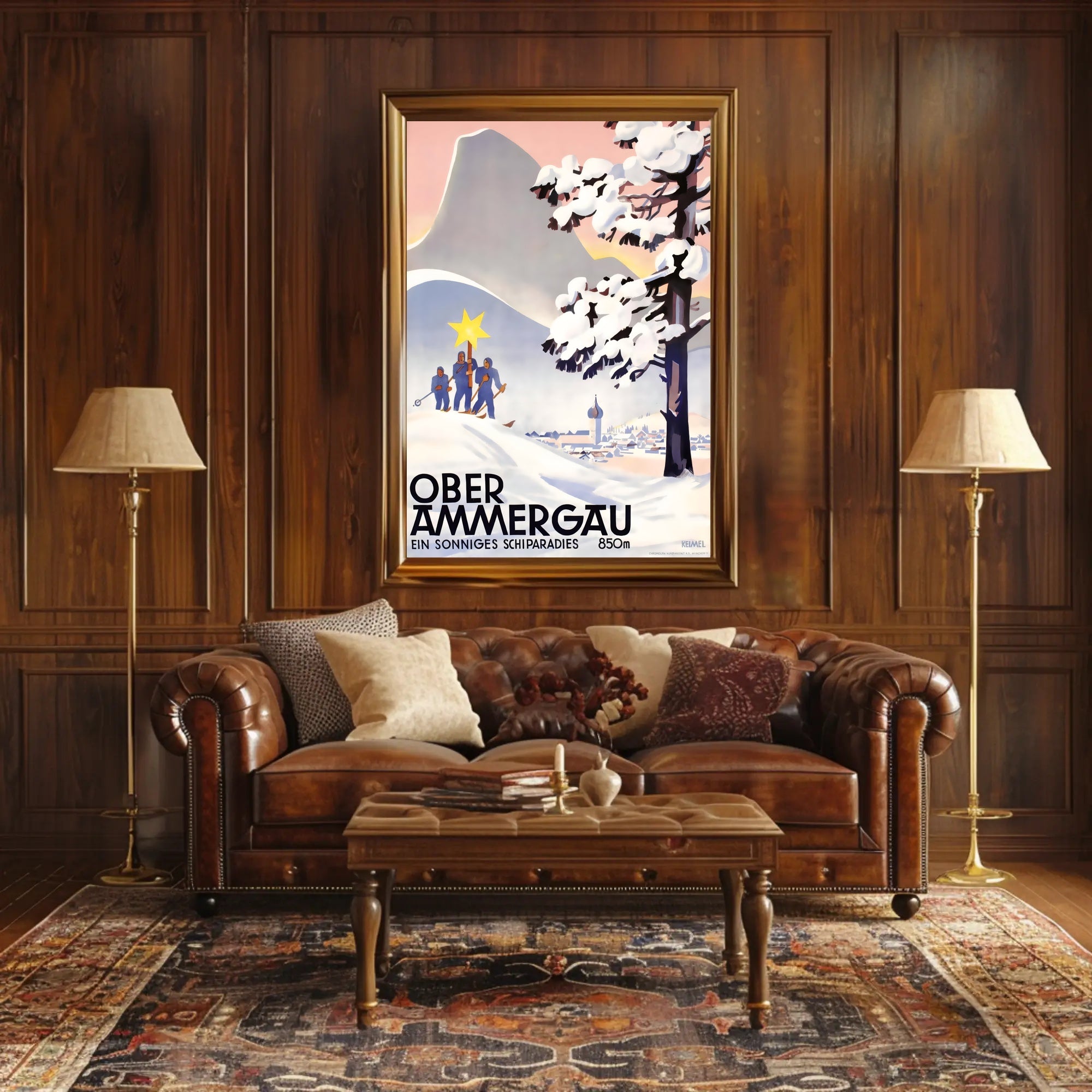 Oberammergau Ski Paradise Poster PosterGoat